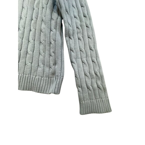 Chaps Classics Womens Cable Knit Turtleneck Sweater M Pale Pastel Blue - Picture 12 of 12
